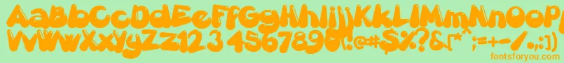 Gretoonhighlight Font – Orange Fonts on Green Background