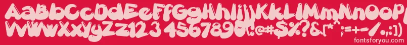 Gretoonhighlight Font – Pink Fonts on Red Background