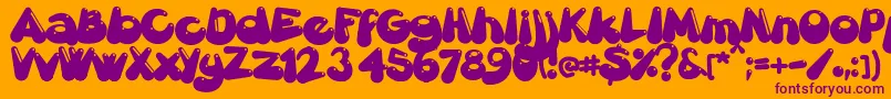 Gretoonhighlight Font – Purple Fonts on Orange Background
