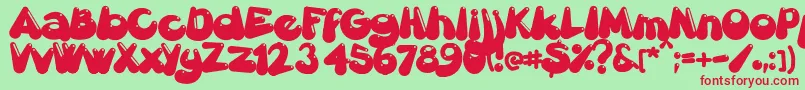 Gretoonhighlight Font – Red Fonts on Green Background