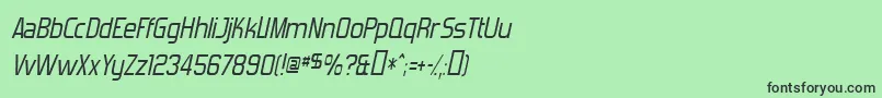 Шрифт ForgottenFuturistItalic – чёрные шрифты на зелёном фоне