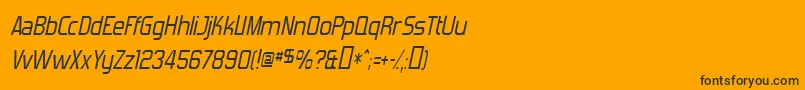 Шрифт ForgottenFuturistItalic – чёрные шрифты на оранжевом фоне