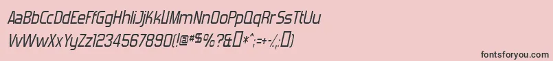 フォントForgottenFuturistItalic – ピンクの背景に黒い文字