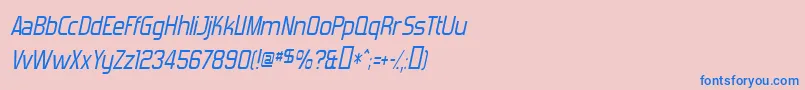 Шрифт ForgottenFuturistItalic – синие шрифты на розовом фоне