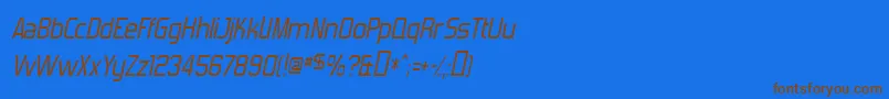 Шрифт ForgottenFuturistItalic – коричневые шрифты на синем фоне