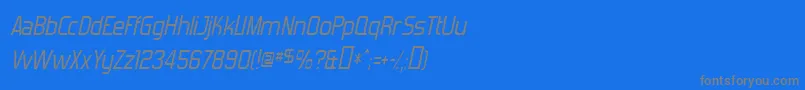 フォントForgottenFuturistItalic – 青い背景に灰色の文字