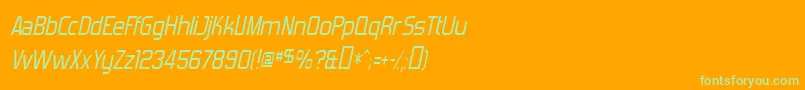 Шрифт ForgottenFuturistItalic – зелёные шрифты на оранжевом фоне