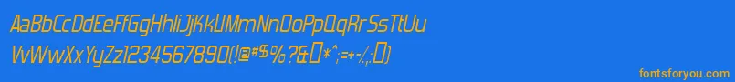 ForgottenFuturistItalic Font – Orange Fonts on Blue Background