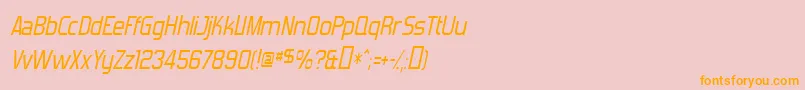 ForgottenFuturistItalic Font – Orange Fonts on Pink Background