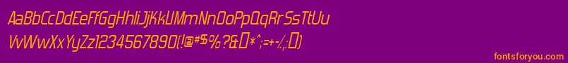 ForgottenFuturistItalic Font – Orange Fonts on Purple Background