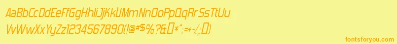 Шрифт ForgottenFuturistItalic – оранжевые шрифты на жёлтом фоне