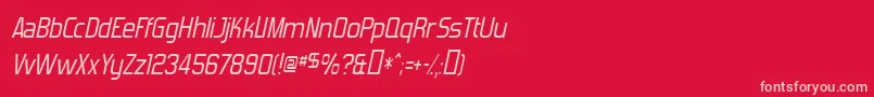 フォントForgottenFuturistItalic – 赤い背景にピンクのフォント