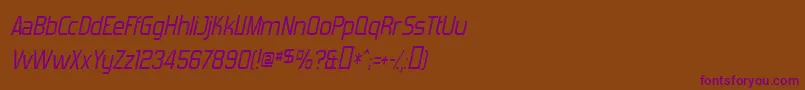ForgottenFuturistItalic Font – Purple Fonts on Brown Background
