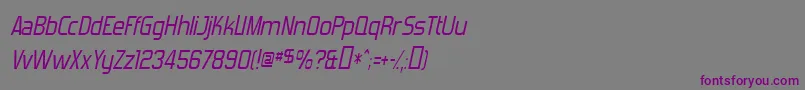 Шрифт ForgottenFuturistItalic – фиолетовые шрифты на сером фоне
