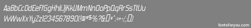 Шрифт ForgottenFuturistItalic – белые шрифты на сером фоне