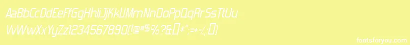 ForgottenFuturistItalic Font – White Fonts on Yellow Background