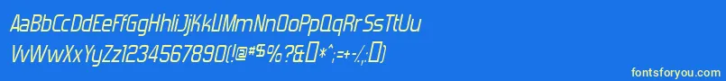 Шрифт ForgottenFuturistItalic – жёлтые шрифты на синем фоне