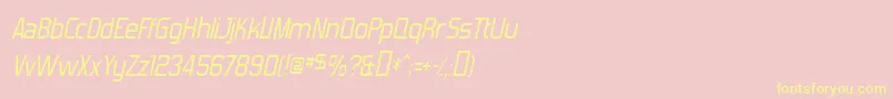 ForgottenFuturistItalic-fontti – keltaiset fontit vaaleanpunaisella taustalla