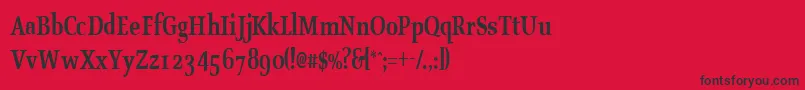 Fonte OldstylecondensedBold – fontes pretas em um fundo vermelho