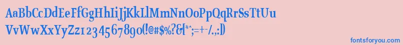 OldstylecondensedBold-Schriftart – Blaue Schriften auf rosa Hintergrund