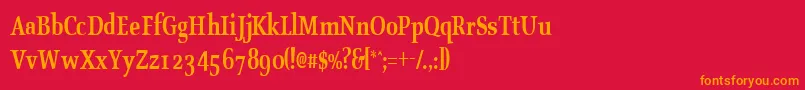 フォントOldstylecondensedBold – 赤い背景にオレンジの文字