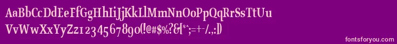 OldstylecondensedBold-Schriftart – Rosa Schriften auf violettem Hintergrund