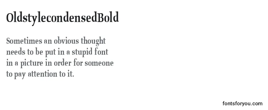 Review of the OldstylecondensedBold Font