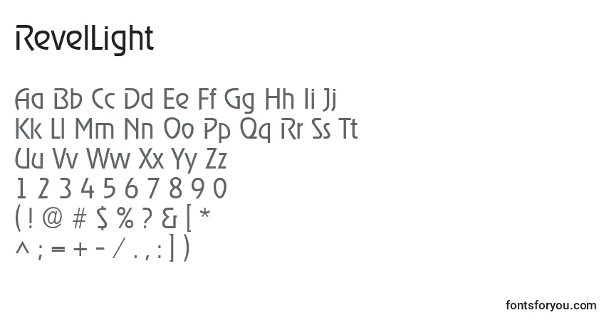 Schriftart RevelLight – Alphabet, Zahlen, spezielle Symbole