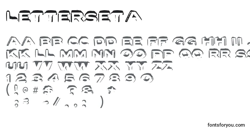 Schriftart Letterseta – Alphabet, Zahlen, spezielle Symbole