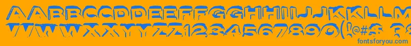 フォントLetterseta – オレンジの背景に青い文字