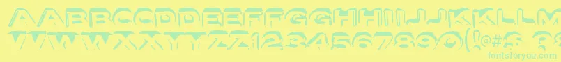 フォントLetterseta – 黄色い背景に緑の文字