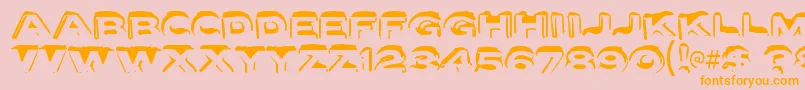 Letterseta-Schriftart – Orangefarbene Schriften auf rosa Hintergrund