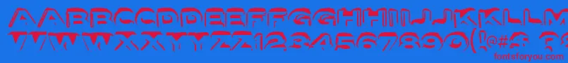 Czcionka Letterseta – czerwone czcionki na niebieskim tle