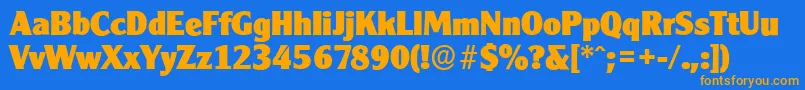 CleargothicserialHeavyRegular Font – Orange Fonts on Blue Background