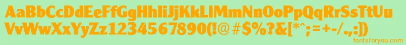 CleargothicserialHeavyRegular Font – Orange Fonts on Green Background