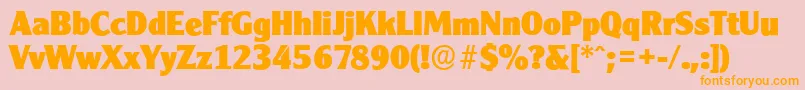 CleargothicserialHeavyRegular-Schriftart – Orangefarbene Schriften auf rosa Hintergrund