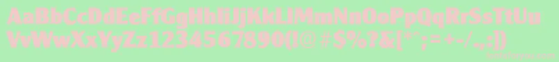 CleargothicserialHeavyRegular Font – Pink Fonts on Green Background