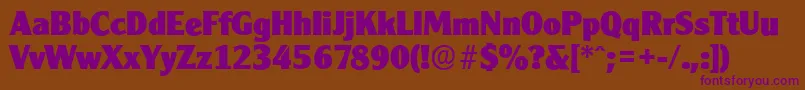 CleargothicserialHeavyRegular Font – Purple Fonts on Brown Background