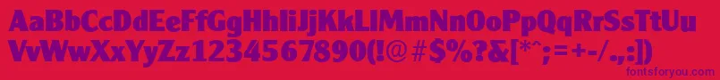 CleargothicserialHeavyRegular Font – Purple Fonts on Red Background
