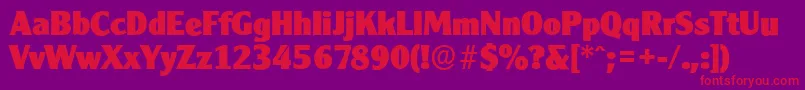 CleargothicserialHeavyRegular Font – Red Fonts on Purple Background