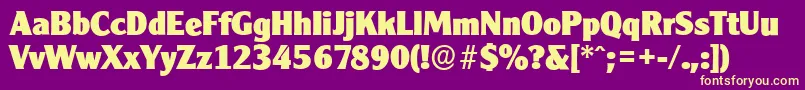 CleargothicserialHeavyRegular Font – Yellow Fonts on Purple Background