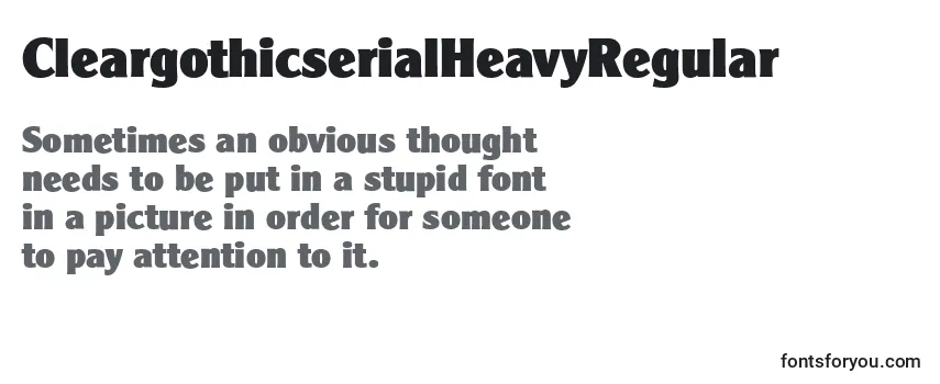 Review of the CleargothicserialHeavyRegular Font