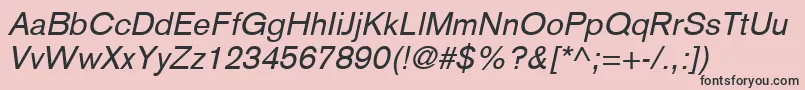 BasiccommercialLtItalic Font – Black Fonts on Pink Background