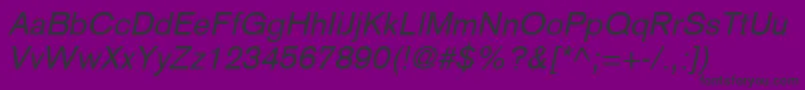 フォントBasiccommercialLtItalic – 紫の背景に黒い文字