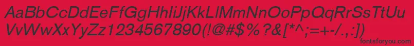 BasiccommercialLtItalic Font – Black Fonts on Red Background