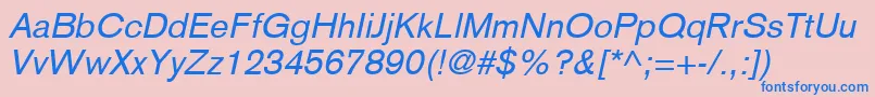 BasiccommercialLtItalic Font – Blue Fonts on Pink Background