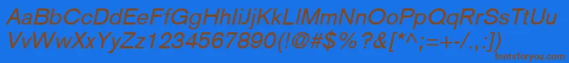 BasiccommercialLtItalic Font – Brown Fonts on Blue Background