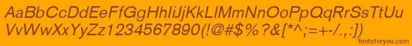 BasiccommercialLtItalic Font – Brown Fonts on Orange Background