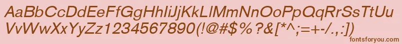 BasiccommercialLtItalic Font – Brown Fonts on Pink Background