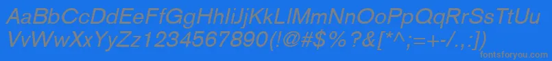 BasiccommercialLtItalic Font – Gray Fonts on Blue Background